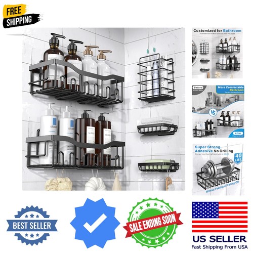 Adhesive shower caddy pack - shower, 5