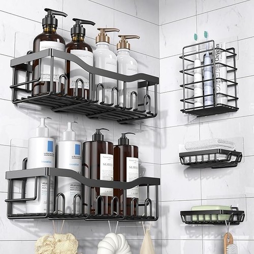 Adhesive shower caddy pack - caddy,, 5