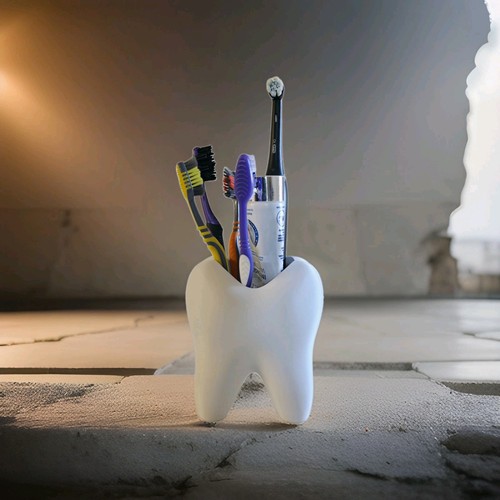 Large molar tooth toothbrush - tooth,
